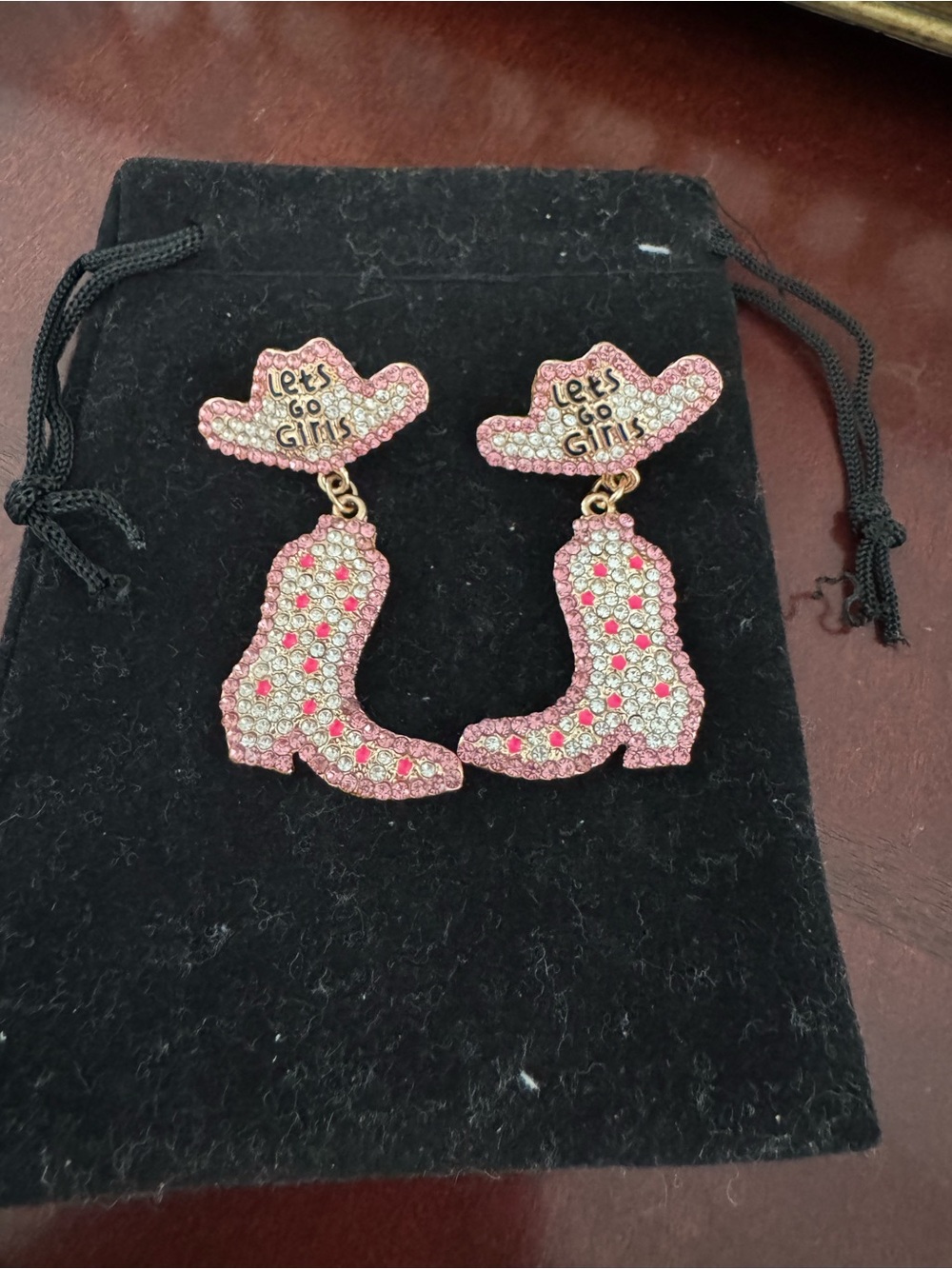 Womens Cowgirl Boot Hanging Earrings